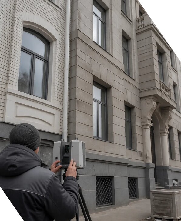 Лазерное сканирование фасадов зданий для обследования в Калининграде